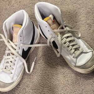 Nike White and Black High-Top Sneakers